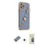 MARSİLYAN™- iPhone 12 Pro Kılıf Nova Işık Prime - Siyah 6D Mat Seramik Hayalet Nano Ekran Koruyucu + Metal Kamera Lens Koruma Cam - MR