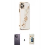 MARSİLYAN™- iPhone 12 Pro Kılıf Nova Işık Prime - Siyah 6D Mat Seramik Hayalet Nano Ekran Koruyucu + Neon Fosforlu Kamera Lens - BZ
