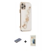 MARSİLYAN™- iPhone 12 Pro Kılıf Nova Işık Prime - Siyah 6D Mat Seramik Hayalet Nano Ekran Koruyucu + Renkli Kamera Lens Koruma Cam - SI