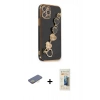MARSİLYAN™- iPhone 12 Pro Kılıf Nova Işık Prime - Siyah 6D Mat Seramik Hayalet Nano Ekran Koruyucu + Renkli Kamera Lens Koruma Cam - SI