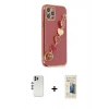 MARSİLYAN™- iPhone 12 Pro Kılıf Nova Işık Prime - Siyah 6D Mat Seramik Hayalet Nano Ekran Koruyucu + Shine Kamera Lens - GS