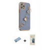 MARSİLYAN™- iPhone 12 Pro Kılıf Nova Işık Prime - Siyah 6D Mat Seramik Hayalet Nano Ekran Koruyucu + Shine Kamera Lens Koruma Cam - MI