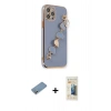 MARSİLYAN™- iPhone 12 Pro Kılıf Nova Işık Prime - Siyah 6D Mat Seramik Hayalet Nano Ekran Koruyucu + Shine Kamera Lens Koruma Cam - GS