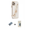 MARSİLYAN™- iPhone 12 Pro Kılıf Nova Işık Prime - Siyah 6D Mat Seramik Hayalet Nano Ekran Koruyucu + Siyah Shine Kamera Lens Koruma Cam