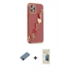 MARSİLYAN™- iPhone 12 Pro Kılıf Nova Işık Prime - Siyah 6D Mat Seramik Hayalet Nano Ekran Koruyucu + Siyah Shine Kamera Lens Koruma Cam