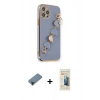 MARSİLYAN™- iPhone 12 Pro Kılıf Nova Işık Prime - Siyah 6D Mat Seramik Hayalet Nano Ekran Koruyucu + Siyah Shine Kamera Lens Koruma Cam