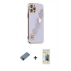 MARSİLYAN™- iPhone 12 Pro Kılıf Nova Işık Prime - Siyah 6D Mat Seramik Hayalet Nano Ekran Koruyucu + Siyah Shine Kamera Lens Koruma Cam