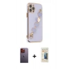 MARSİLYAN™- iPhone 12 Pro Kılıf Nova Işık Prime - Siyah 6D Mat Seramik Hayalet Nano Ekran Koruyucu + Turuncu Neon Fosforlu Kamera Lens