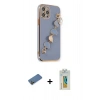 MARSİLYAN™- iPhone 12 Pro Kılıf Nova Işık Prime - Siyah Polymer Nano Ekran Koruyucu + Shine Kamera Lens Koruma Cam - GD