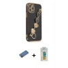 MARSİLYAN™- iPhone 12 Pro Kılıf Nova Işık Prime - Siyah Polymer Nano Ekran Koruyucu + Shine Kamera Lens Koruma Cam - GD
