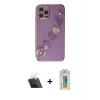 MARSİLYAN™- iPhone 12 Pro Kılıf Nova Işık Prime - Siyah Polymer Nano Ekran Koruyucu + Kamera Lens Koruma Cam - SF