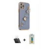 MARSİLYAN™- iPhone 12 Pro Kılıf Nova Işık Prime - Siyah Polymer Nano Ekran Koruyucu + Kamera Lens Koruma Cam - SF