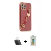 MARSİLYAN™- iPhone 12 Pro Kılıf Nova Işık Prime - Siyah Polymer Nano Ekran Koruyucu + Kamera Lens Koruma Cam - SF