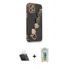 MARSİLYAN™- iPhone 12 Pro Kılıf Nova Işık Prime - Siyah Polymer Nano Ekran Koruyucu + Kamera Lens Koruma Cam - SF