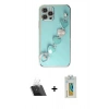 MARSİLYAN™- iPhone 12 Pro Kılıf Nova Işık Prime - Siyah Polymer Nano Ekran Koruyucu + Kamera Lens Koruma Cam - SF