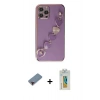 MARSİLYAN™- iPhone 12 Pro Kılıf Nova Işık Prime - Siyah Polymer Nano Ekran Koruyucu + Metal Kamera Lens Koruma Cam - KI