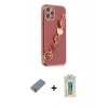 MARSİLYAN™- iPhone 12 Pro Kılıf Nova Işık Prime - Siyah Polymer Nano Ekran Koruyucu + Metal Kamera Lens Koruma Cam - GS