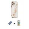 MARSİLYAN™- iPhone 12 Pro Kılıf Nova Işık Prime - Siyah Polymer Nano Ekran Koruyucu + Metal Kamera Lens Koruma Cam - AKYL