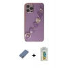 MARSİLYAN™- iPhone 12 Pro Kılıf Nova Işık Prime - Siyah Polymer Nano Ekran Koruyucu + Metal Kamera Lens Koruma Cam - AKYL