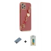 MARSİLYAN™- iPhone 12 Pro Kılıf Nova Işık Prime - Siyah Polymer Nano Ekran Koruyucu + Metal Kamera Lens Koruma Cam - MR