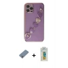 MARSİLYAN™- iPhone 12 Pro Kılıf Nova Işık Prime - Siyah Polymer Nano Ekran Koruyucu + Metal Kamera Lens Koruma Cam - GS