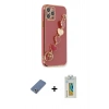 MARSİLYAN™- iPhone 12 Pro Kılıf Nova Işık Prime - Siyah Polymer Nano Ekran Koruyucu + Metal Kamera Lens Koruma Cam - AKYL
