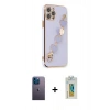 MARSİLYAN™- iPhone 12 Pro Kılıf Nova Işık Prime - Siyah Polymer Nano Ekran Koruyucu + Neon Fosforlu Kamera Lens - MI