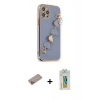 MARSİLYAN™- iPhone 12 Pro Kılıf Nova Işık Prime - Siyah Polymer Nano Ekran Koruyucu + Shine Kamera Lens Koruma Cam - SABE