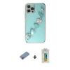 MARSİLYAN™- iPhone 12 Pro Kılıf Nova Işık Prime - Siyah Polymer Nano Ekran Koruyucu + Shine Kamera Lens Koruma Cam - PE