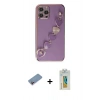 MARSİLYAN™- iPhone 12 Pro Kılıf Nova Işık Prime - Siyah Polymer Nano Ekran Koruyucu + Shine Kamera Lens Koruma Cam - PE