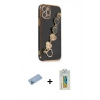 MARSİLYAN™- iPhone 12 Pro Kılıf Nova Işık Prime - Siyah Polymer Nano Ekran Koruyucu + Shine Kamera Lens Koruma Cam - MI