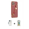 MARSİLYAN™- iPhone 12 Pro Kılıf Nova Işık Prime - Siyah Polymer Nano Ekran Koruyucu + Shine Kamera Lens - MI