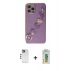 MARSİLYAN™- iPhone 12 Pro Kılıf Nova Işık Prime - Siyah Polymer Nano Ekran Koruyucu + Shine Kamera Lens - MI