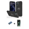 MARSİLYAN™- iPhone 12 Pro Kılıf Odak Form Prime - Şeffaf 360 Full Body Arka Koruyucu + Shine Kamera Lens Koruma Cam - GD