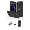 MARSİLYAN™- iPhone 12 Pro Kılıf Odak Form Prime - Şeffaf 360 Full Body Arka Koruyucu + Metal Kamera Lens Koruma Cam - KI