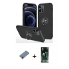MARSİLYAN™- iPhone 12 Pro Kılıf Odak Form Prime - Şeffaf 360 Full Body Arka Koruyucu + Metal Kamera Lens Koruma Cam - MR