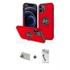 MARSİLYAN™- iPhone 12 Pro Kılıf Odak Form Prime - Şeffaf Uv Polymer Nano Ekran Koruyucu + Rainbow Kamera Lens Koruma Cam - GD