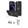 MARSİLYAN™- iPhone 12 Pro Kılıf Odak Form Prime - Şeffaf Uv Polymer Nano Ekran Koruyucu + Rainbow Kamera Lens Koruma Cam - GD
