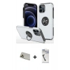MARSİLYAN™- iPhone 12 Pro Kılıf Odak Form Prime - Şeffaf Uv Polymer Nano Ekran Koruyucu + Rainbow Kamera Lens Koruma Cam - GD