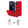 MARSİLYAN™- iPhone 12 Pro Kılıf Odak Form Prime - Şeffaf Uv Polymer Nano Ekran Koruyucu + Shine Kamera Lens - GS