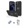 MARSİLYAN™- iPhone 12 Pro Kılıf Odak Form Prime - Şeffaf Uv Polymer Nano Ekran Koruyucu + Metal Kamera Lens Koruma Cam - KUYL