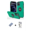 MARSİLYAN™- iPhone 12 Pro Kılıf Odak Form Prime - Şeffaf Uv Polymer Nano Ekran Koruyucu + Metal Kamera Lens Koruma Cam - KUYL