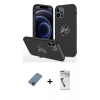 MARSİLYAN™- iPhone 12 Pro Kılıf Odak Form Prime - Şeffaf Uv Polymer Nano Ekran Koruyucu + Metal Kamera Lens Koruma Cam - MI