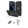 MARSİLYAN™- iPhone 12 Pro Kılıf Odak Form Prime - Şeffaf Uv Polymer Nano Ekran Koruyucu + Metal Kamera Lens Koruma Cam - AKYL