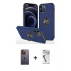 MARSİLYAN™- iPhone 12 Pro Kılıf Odak Form Prime - Şeffaf Uv Polymer Nano Ekran Koruyucu + Neon Fosforlu Kamera Lens - SI