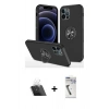MARSİLYAN™- iPhone 12 Pro Kılıf Odak Form Prime - Şeffaf Uv Polymer Nano Ekran Koruyucu + Kamera Lens Koruma Cam - SF