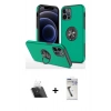 MARSİLYAN™- iPhone 12 Pro Kılıf Odak Form Prime - Şeffaf Uv Polymer Nano Ekran Koruyucu + Kamera Lens Koruma Cam - SF