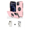 MARSİLYAN™- iPhone 12 Pro Kılıf Odak Form Prime - Şeffaf Uv Polymer Nano Ekran Koruyucu + Shine Kamera Lens - GD