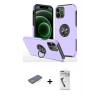 MARSİLYAN™- iPhone 12 Pro Kılıf Odak Form Prime - Şeffaf Uv Polymer Nano Ekran Koruyucu + Renkli Kamera Lens Koruma Cam - YL