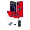 MARSİLYAN™- iPhone 12 Pro Kılıf Odak Form Prime - Siyah 360 Mat Full Body Arka Koruyucu + Metal Kamera Lens Koruma Cam - AKYL